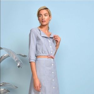 Staud Joey Top in Striped Pattern